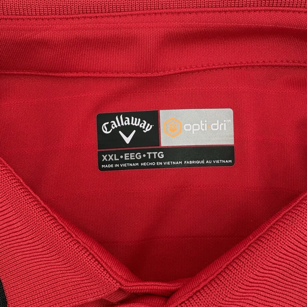 Callaway Golf Polo Shirt Men's 2XL XXL Red Performance Opti-Dri - Picture 2 of 8
